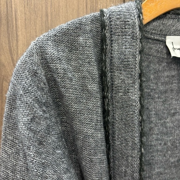 Joseph Ribkoff size 4 Cardigan Sweater Open Front Attached Belt Gray - Picture 3 of 9